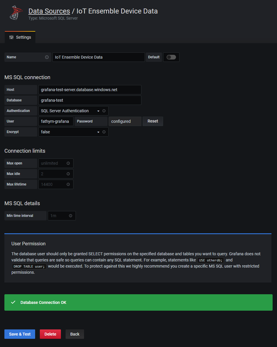 SQL Server Settings