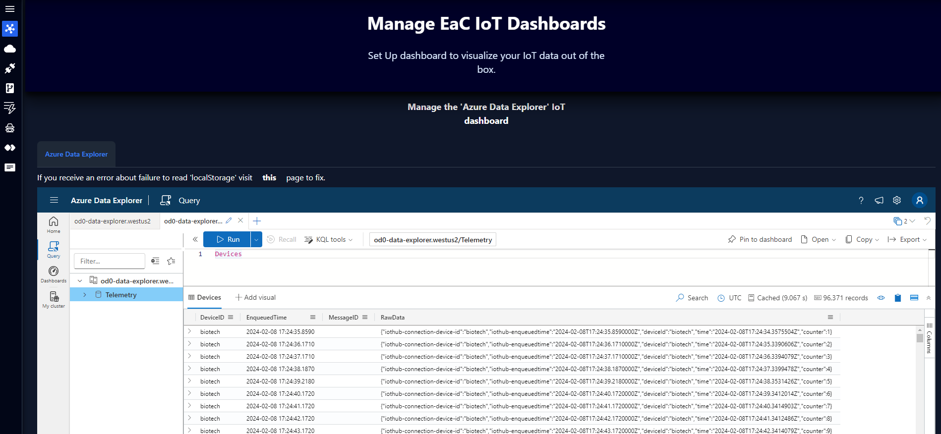 OpenBiotech Azure Data Explorer