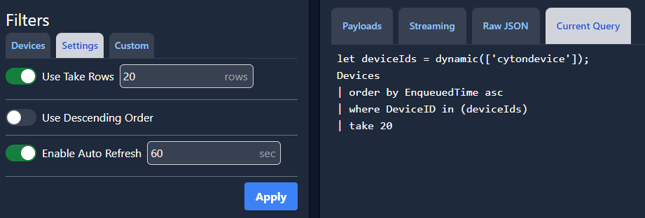 OpenBiotech Device Modified Query Example