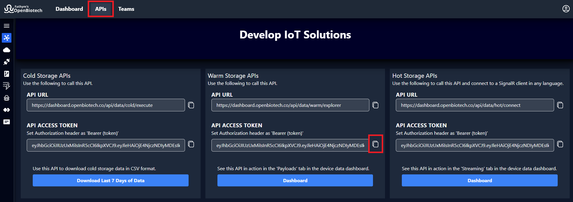 API Storage Access