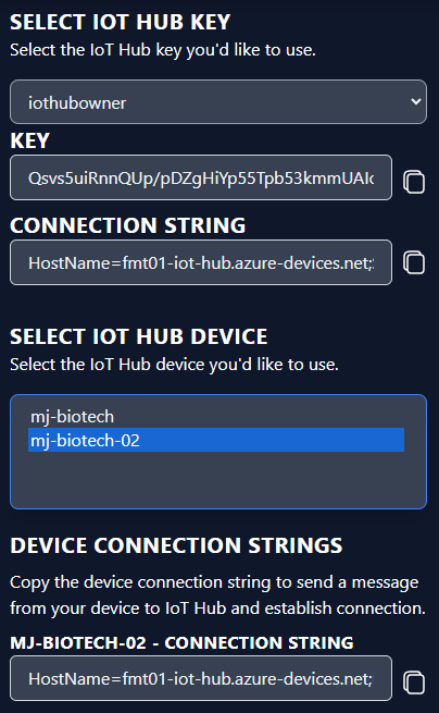 OpenBiotech IoT Device Settings