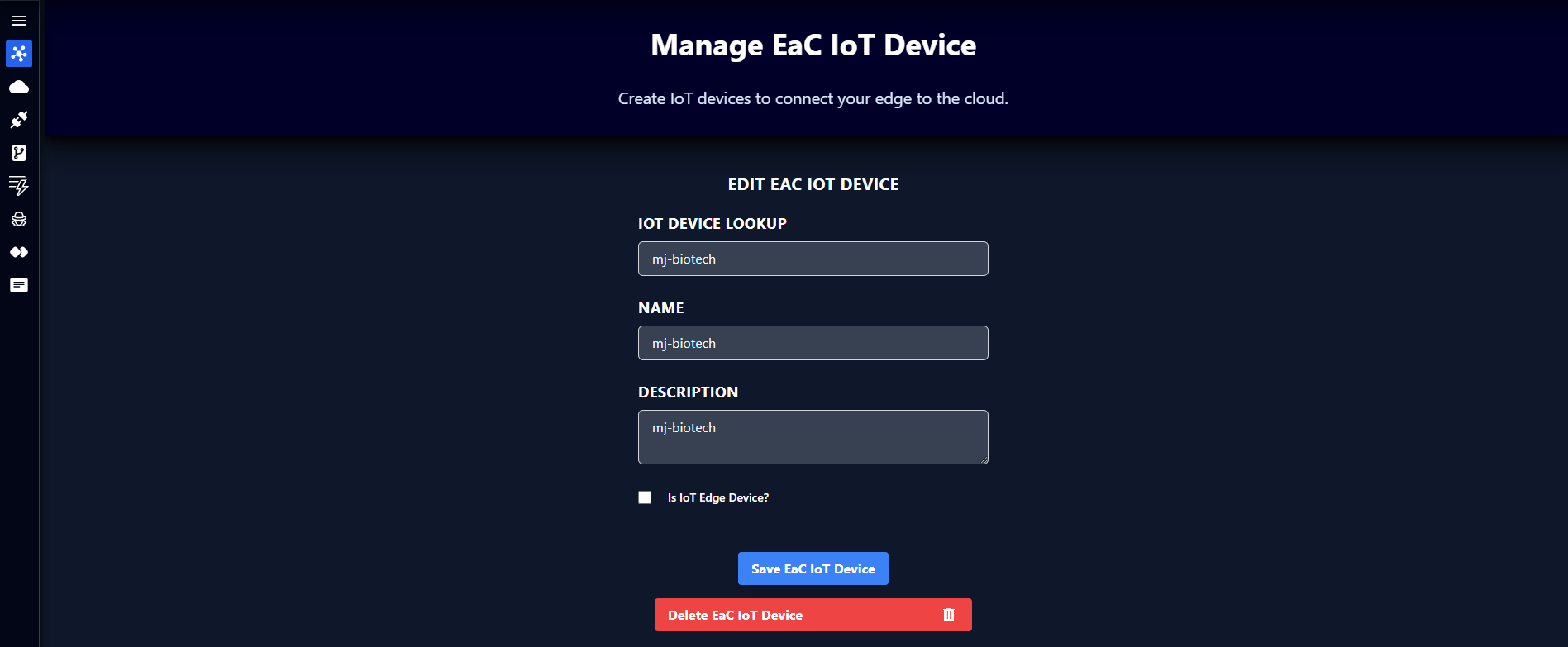 OpenBiotech Manage IoT Device