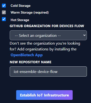 OpenBiotech Storage Flow GitHub Setup