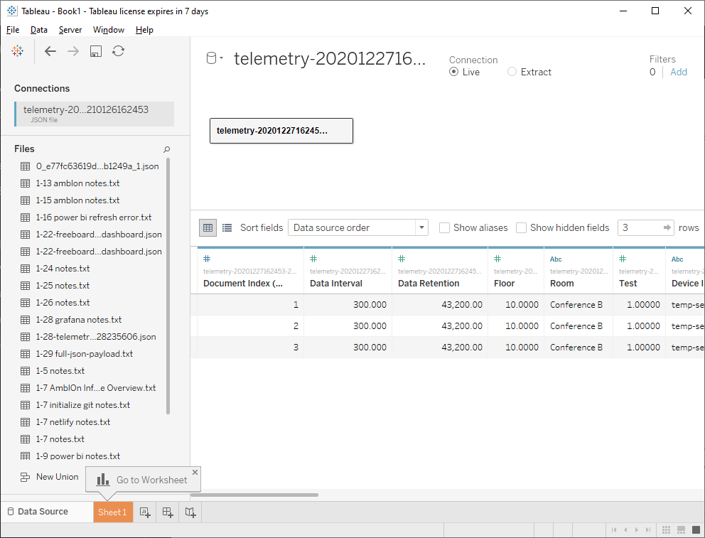 Tableau Data Sources